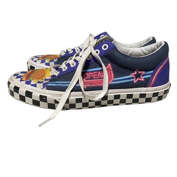 Vans Sneakers Custom Culture Diner Laces Men's 8.5 Women's 10 Hamburger Fries Ch - Picture 3 of 15